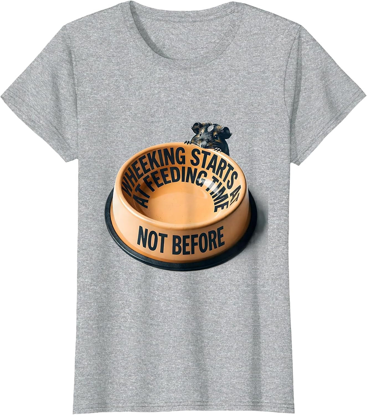 Women's Wheeking Starts At Feeding Time, Not Before Funny Pig Lover T-Shirt - Heather Grey