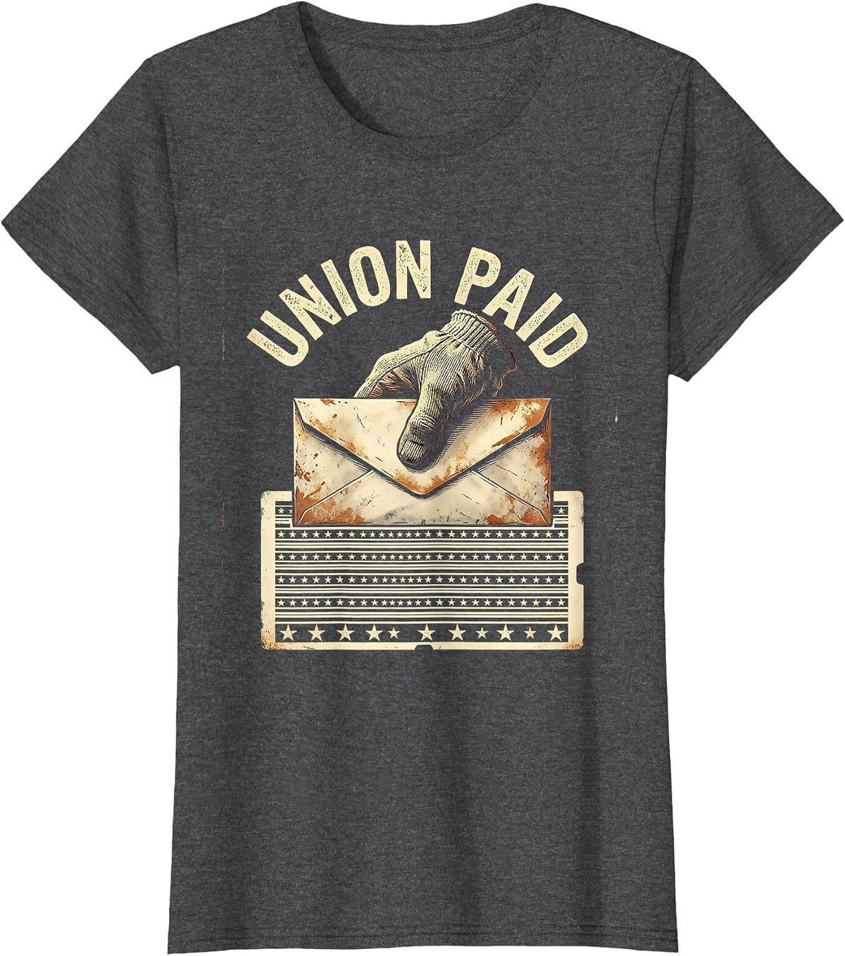Women's Union Paid Vintage Labor Day Union Worker Pride T-Shirt - Dark Heather Grey