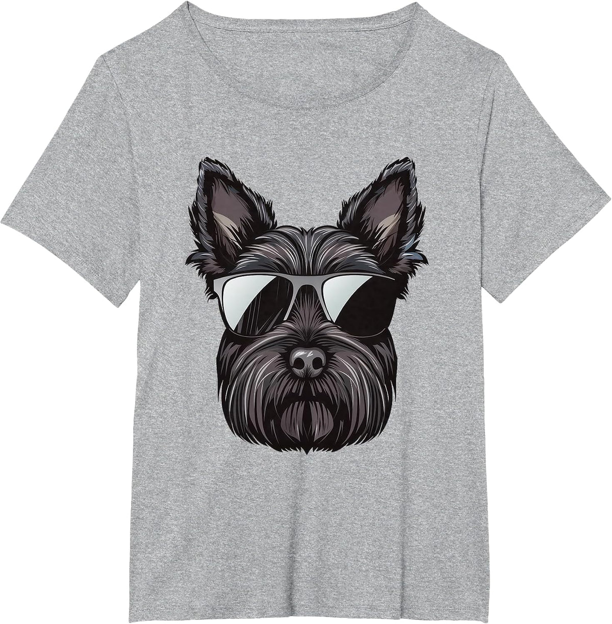 Scottish Terrier Dog Sunglasses T-Shirt - Heather Grey