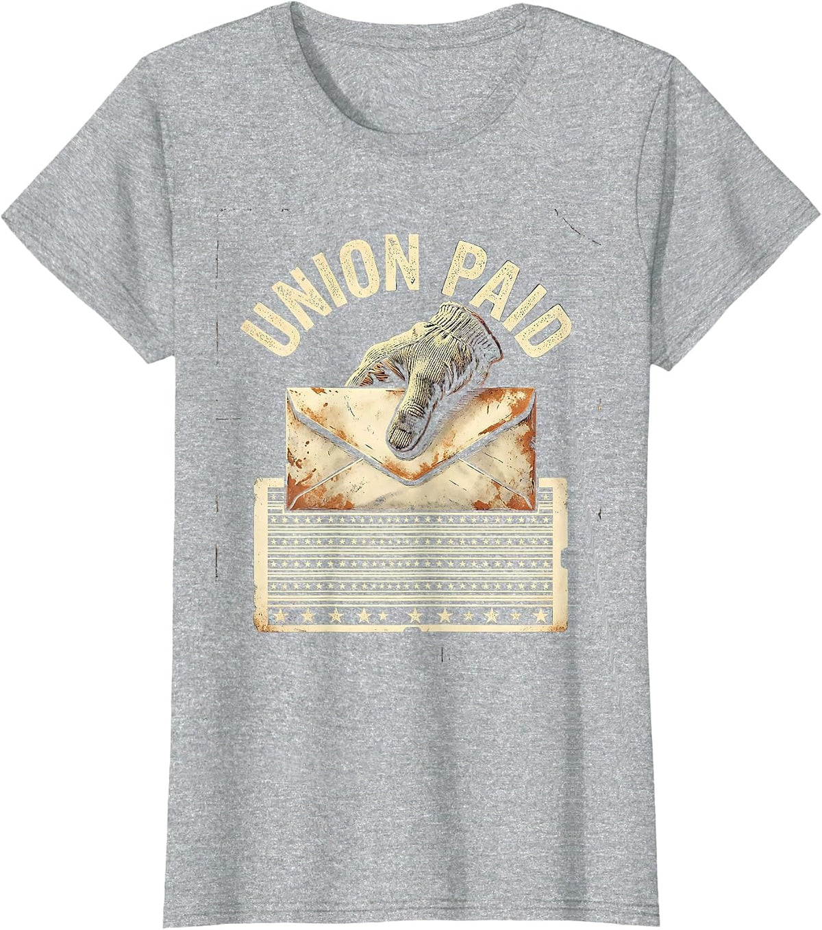 Women's Union Paid Vintage Labor Day Union Worker Pride T-Shirt - Heather Grey