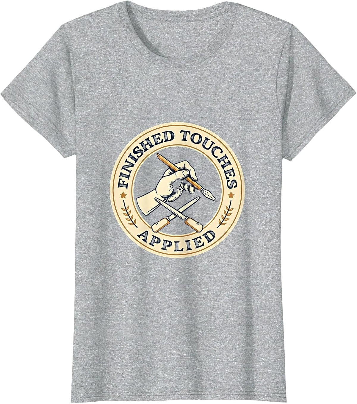 Finished Touches Applied Graphic Design T-Shirt - Heather Grey
