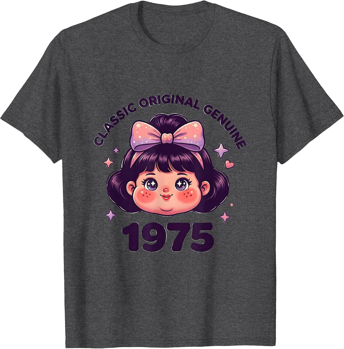 Vintage 1975 Classic Original Genuine Birthday Design T-Shirt - Dark Heather Grey