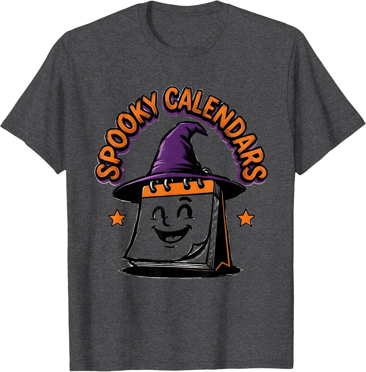 Men's Spooky Calendars Sign Painter Teacher Halloween Classroom T-Shirt - Dark Heather Grey