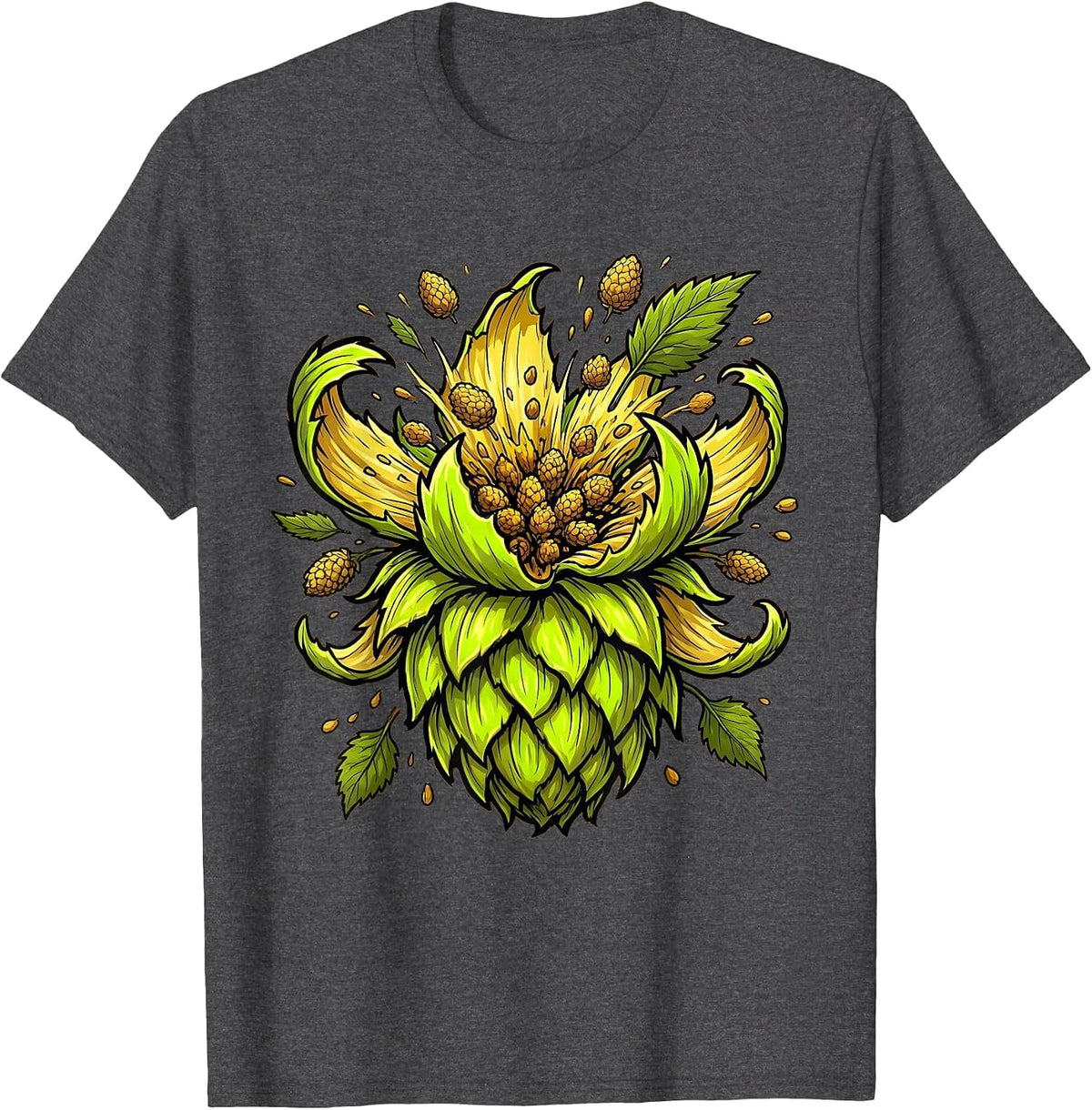 Prost Giant Hop Cone Burst Graphic T-Shirt - Dark Heather Grey