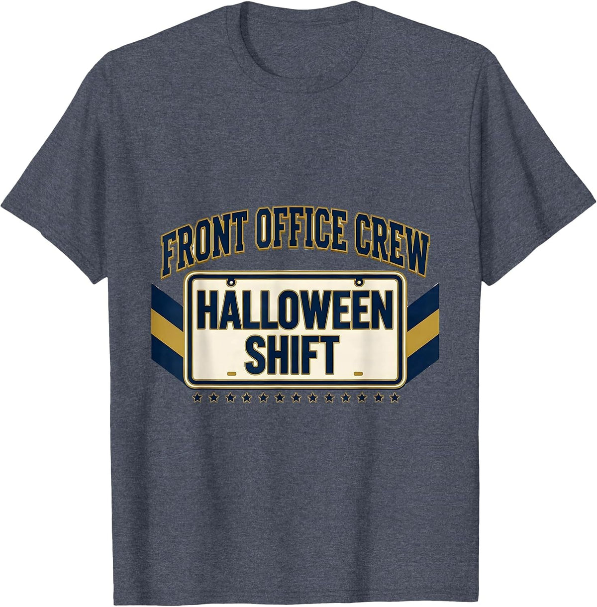Front Office Crew Halloween Shift Sports Teacher Crew T-Shirt - Heather Blue