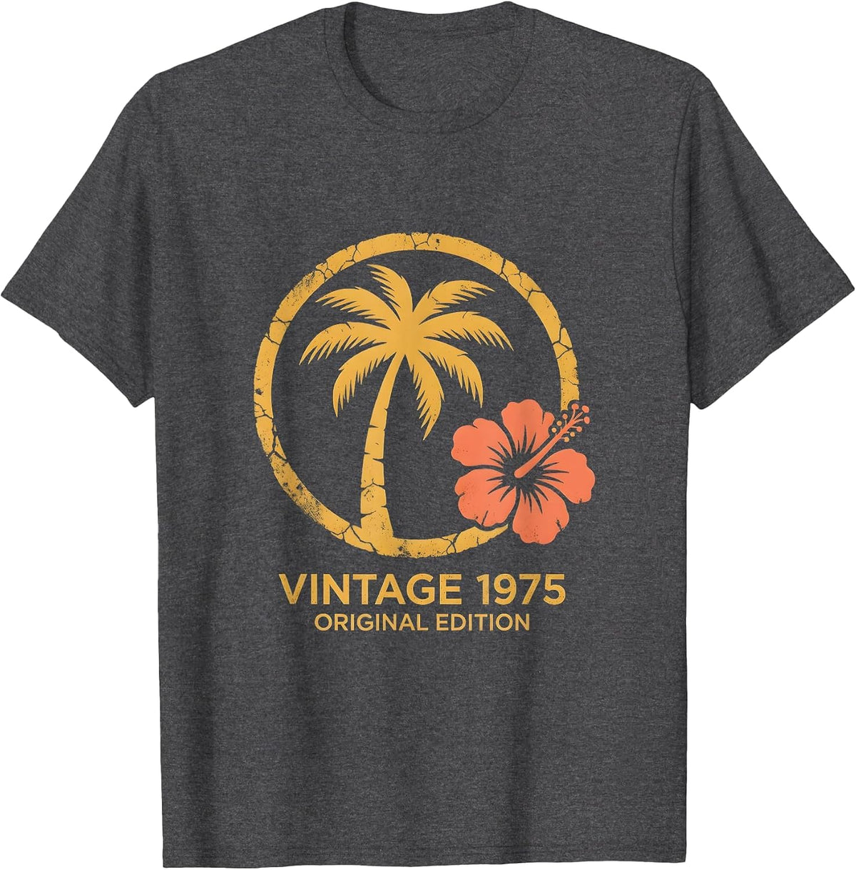 Vintage 1975 Original Edition Classic Design T-Shirt - Dark Heather Grey
