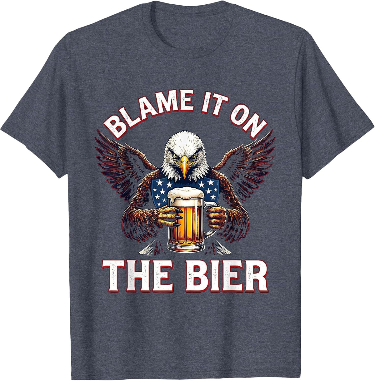 Blame It On The Bier Oktoberfest Design T-Shirt - Heather Blue