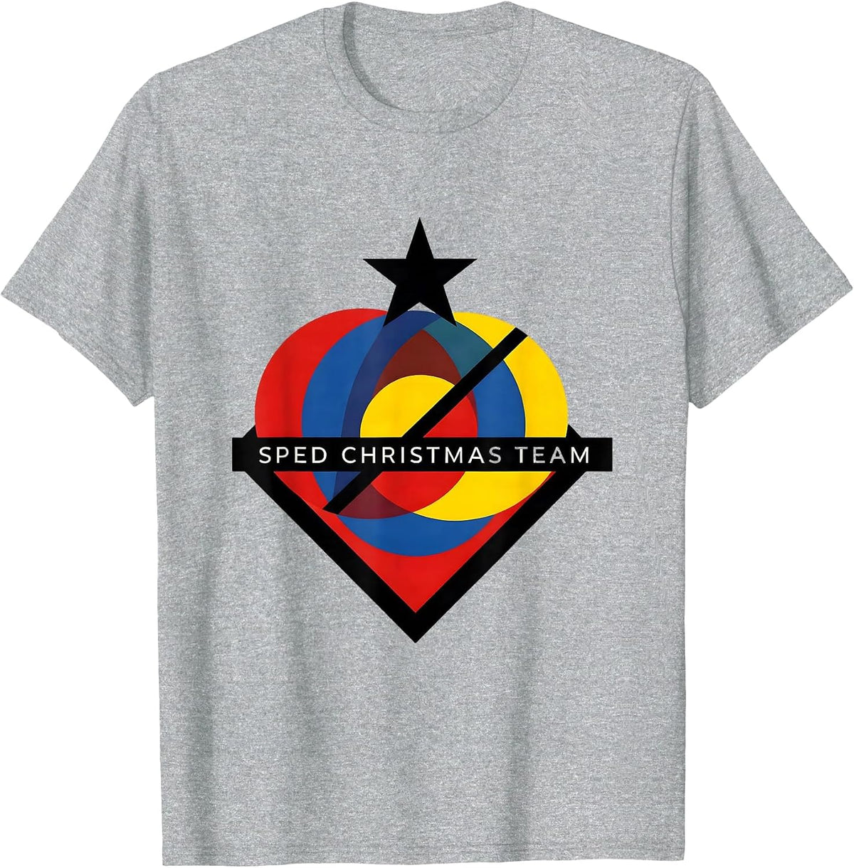 Men's SPED Christmas Team Bauhaus Modernist Special Education T-Shirt - Heather Grey