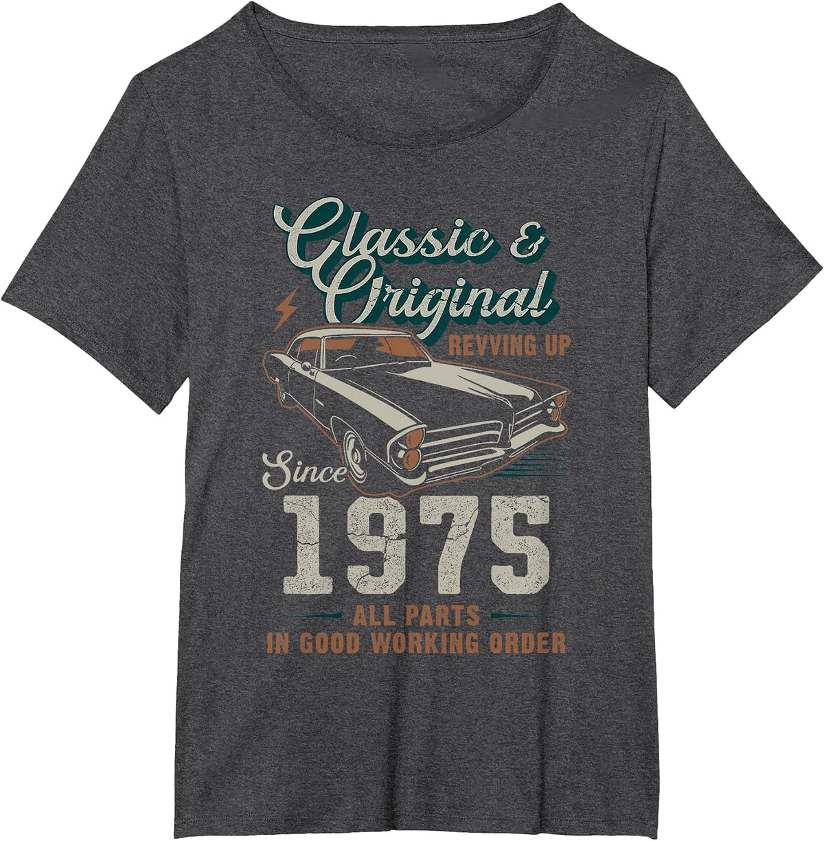 Born 1975 Vintage Classic Car 51st Birthday T-Shirt - Dark Heather Grey