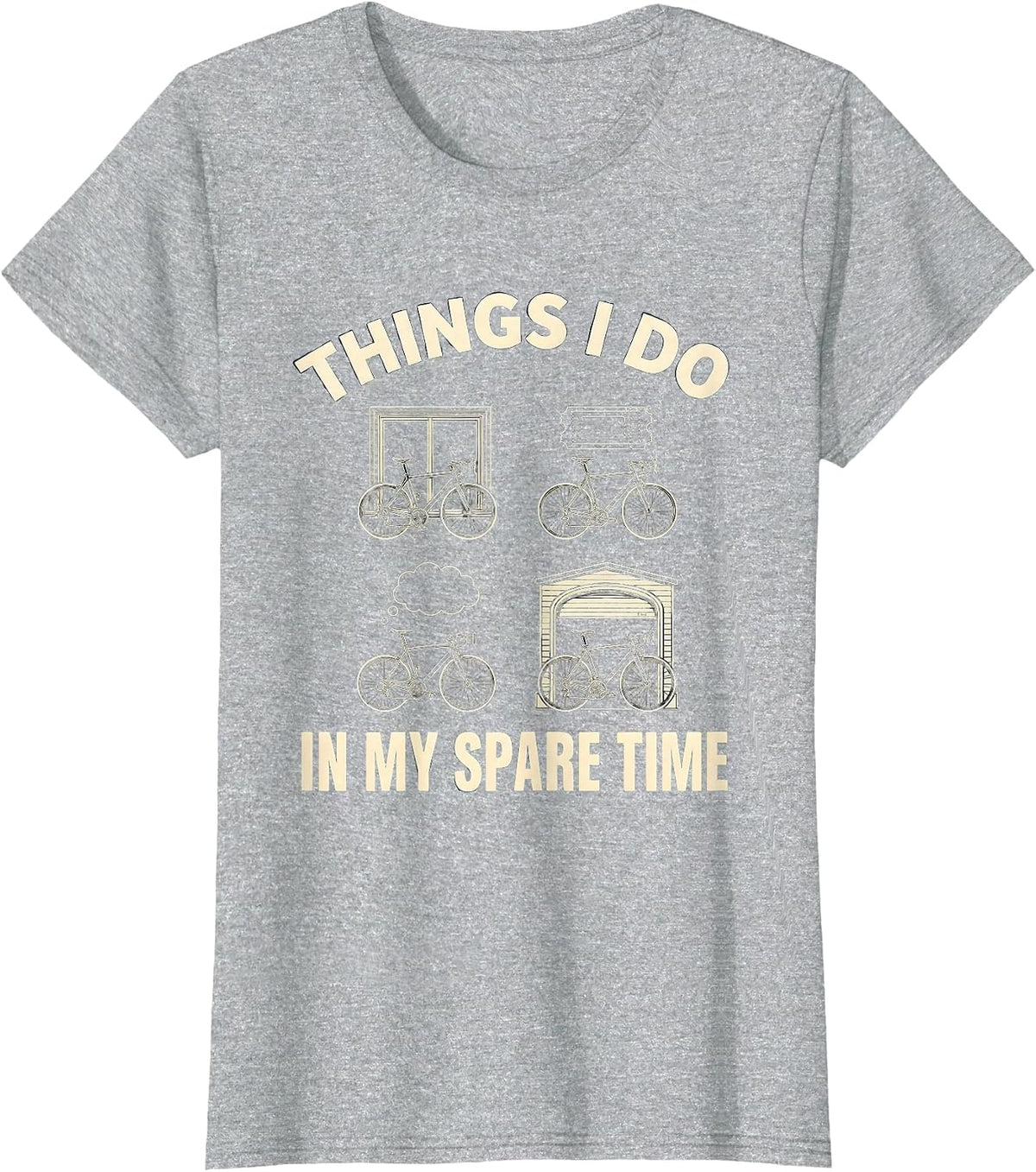 Things I Do In My Spare Time Funny Biker Motorcycle Cycling T-Shirt - Heather Grey