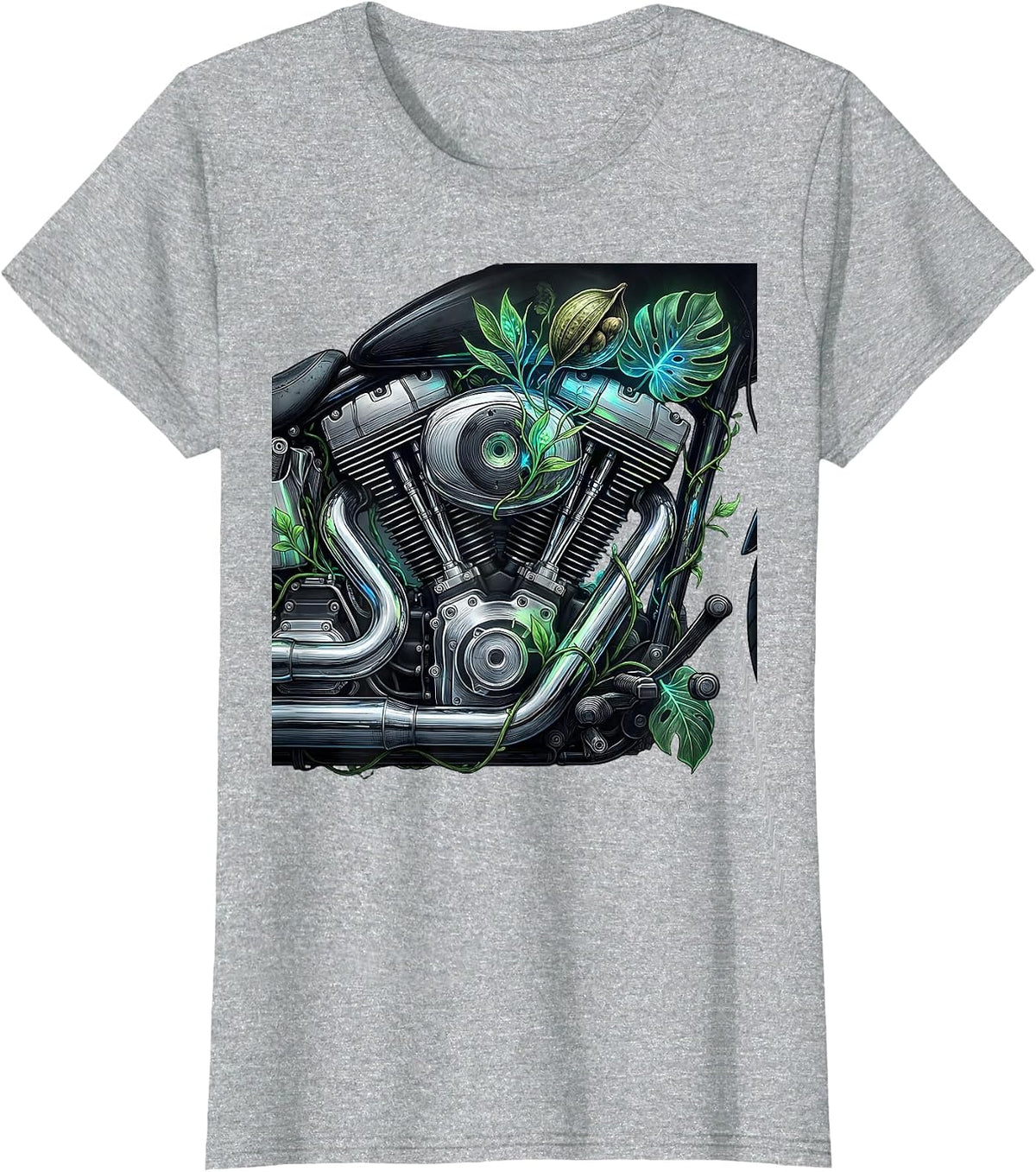 Built for the Open Road Motorcycle Design T-Shirt - Heather Grey