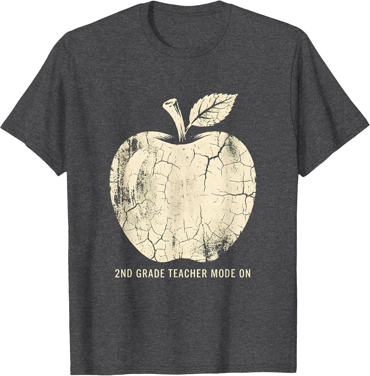 Men's 2nd Grade Teacher Mode On Educator Design T-Shirt - Dark Heather Grey