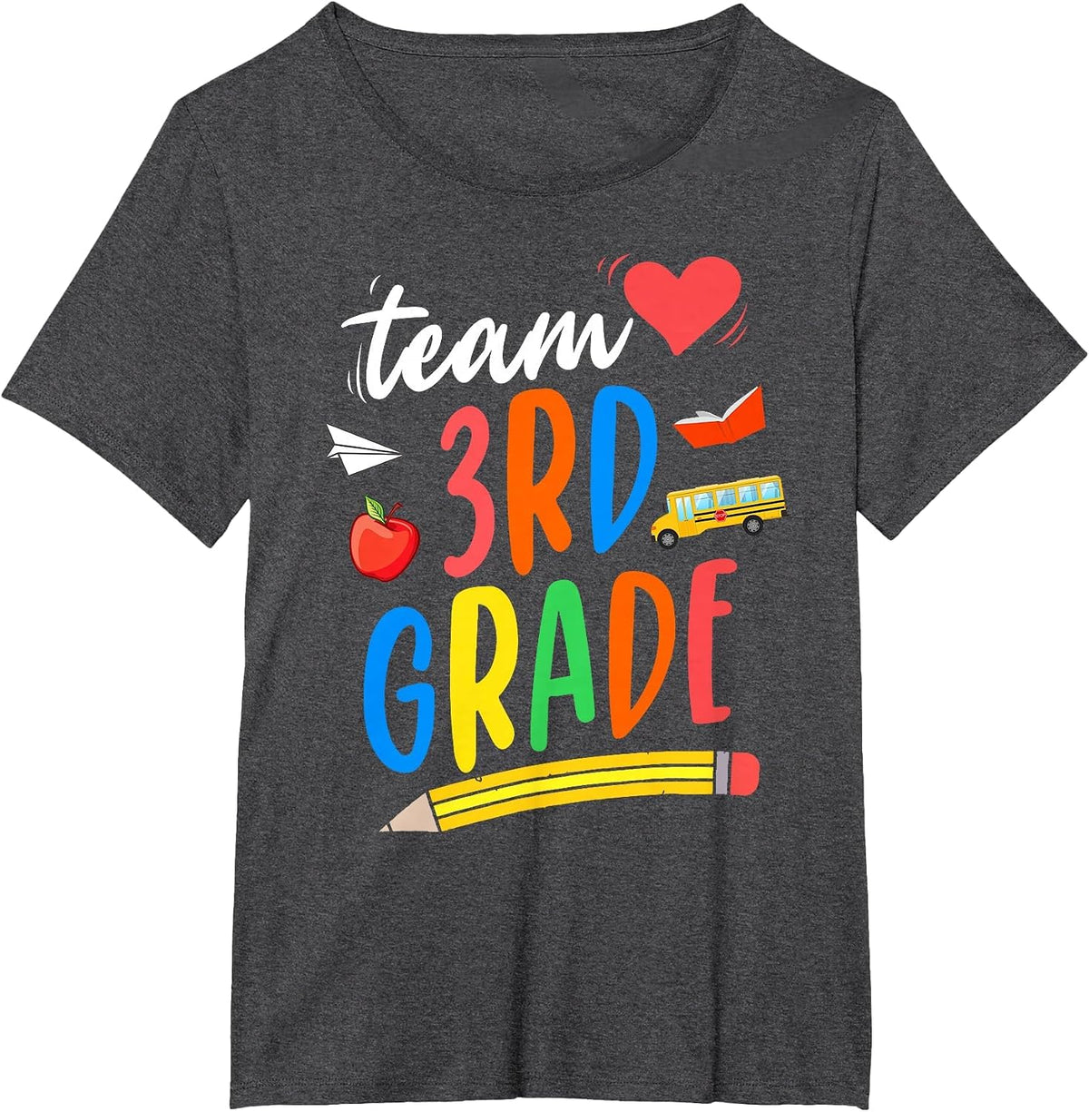 Team 3rd Grade Teacher Student First Day Back to School T-Shirt - Dark Heather Grey