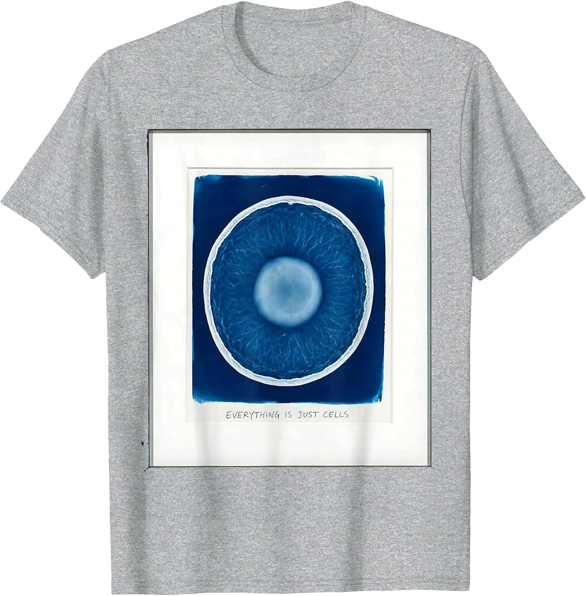 Men's Everything Is Just Cells Funny Biology Teacher Science Nerd T-Shirt - Heather Grey