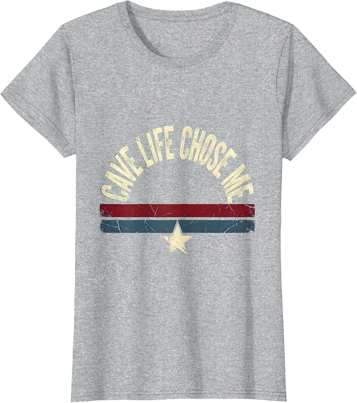Cave Life Chose Me Funny Bat Design T-Shirt - Heather Grey