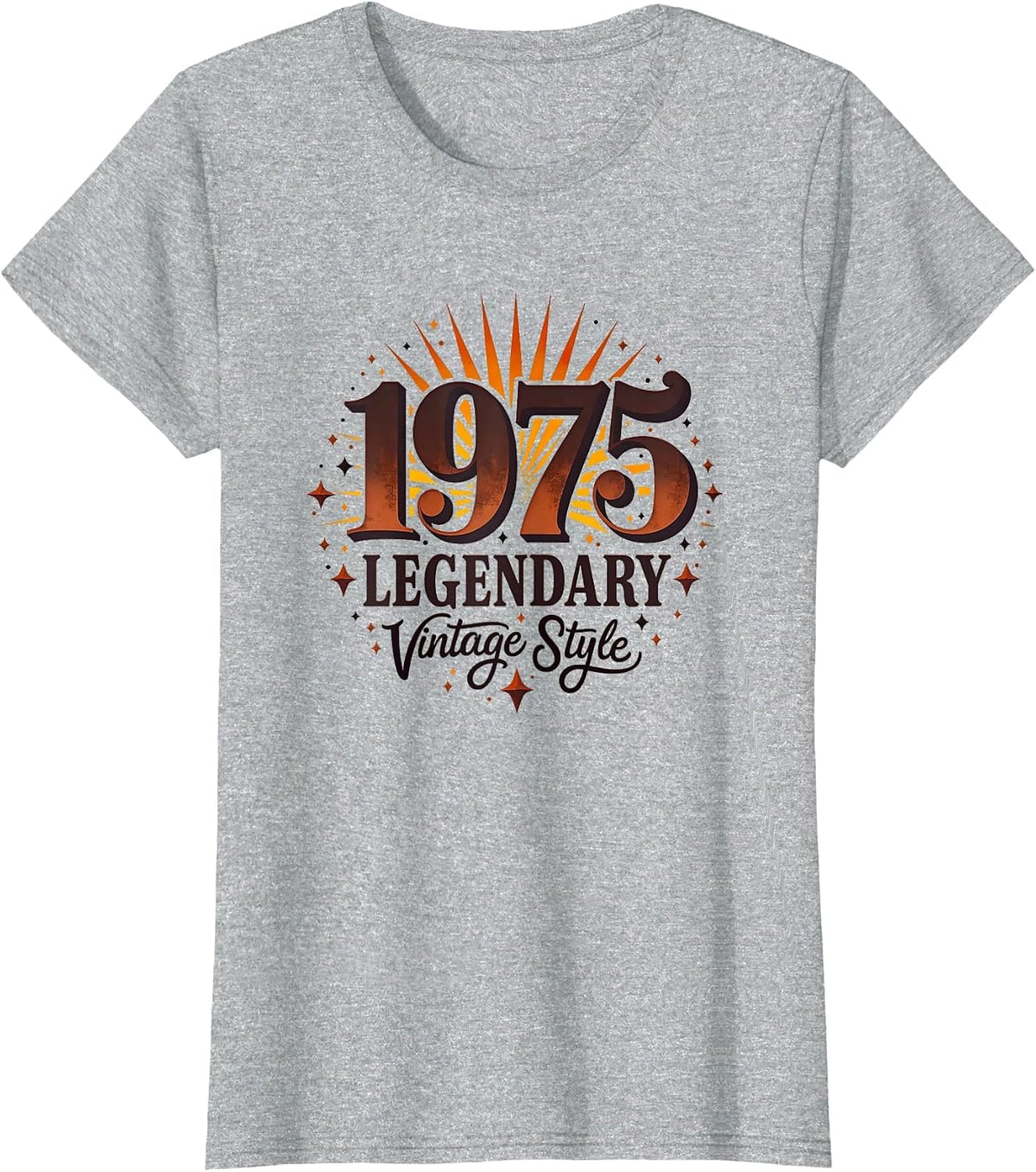 Vintage 1975 Legendary Classic Retro Design T-Shirt - Heather Grey