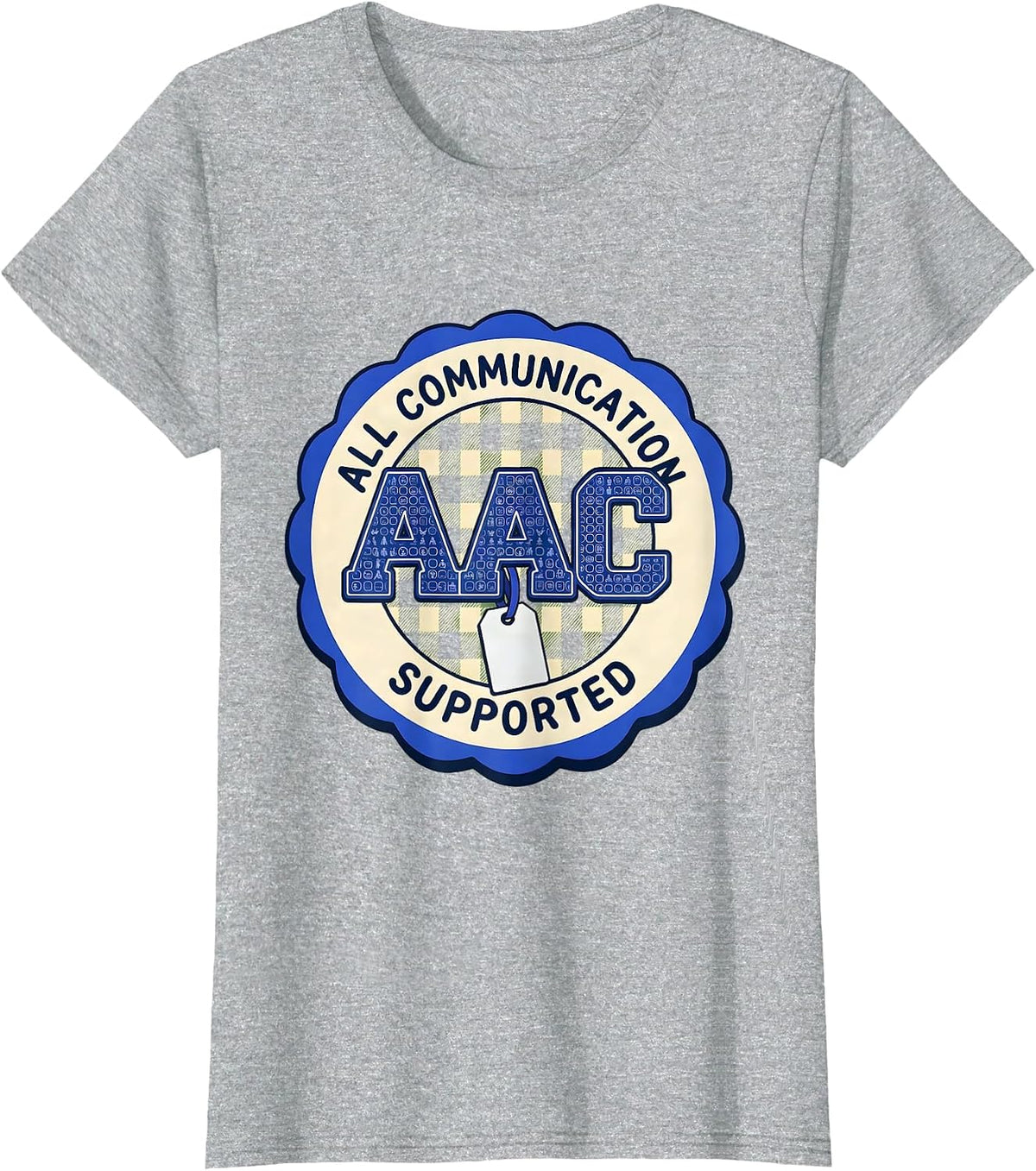 Women's All Communication Supported Cute AAC Awareness Month Speech T-Shirt - Heather Grey