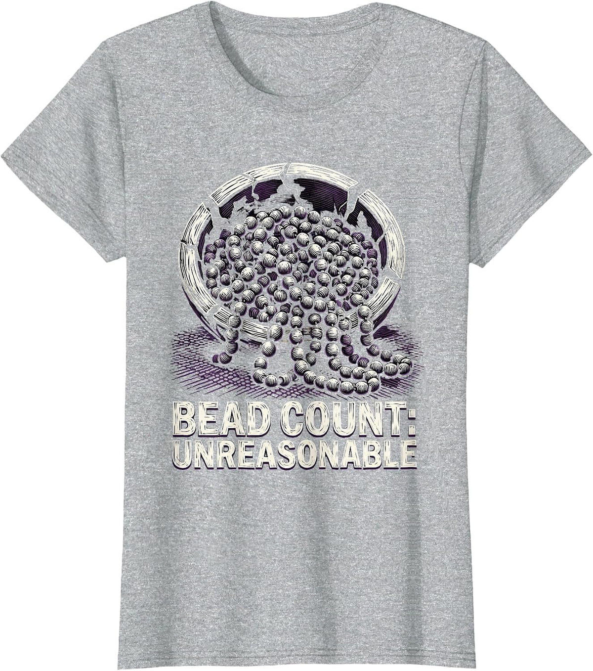 Bead Count Unreasonable Funny Mardi Gras Family Parade Party T-Shirt - Heather Grey