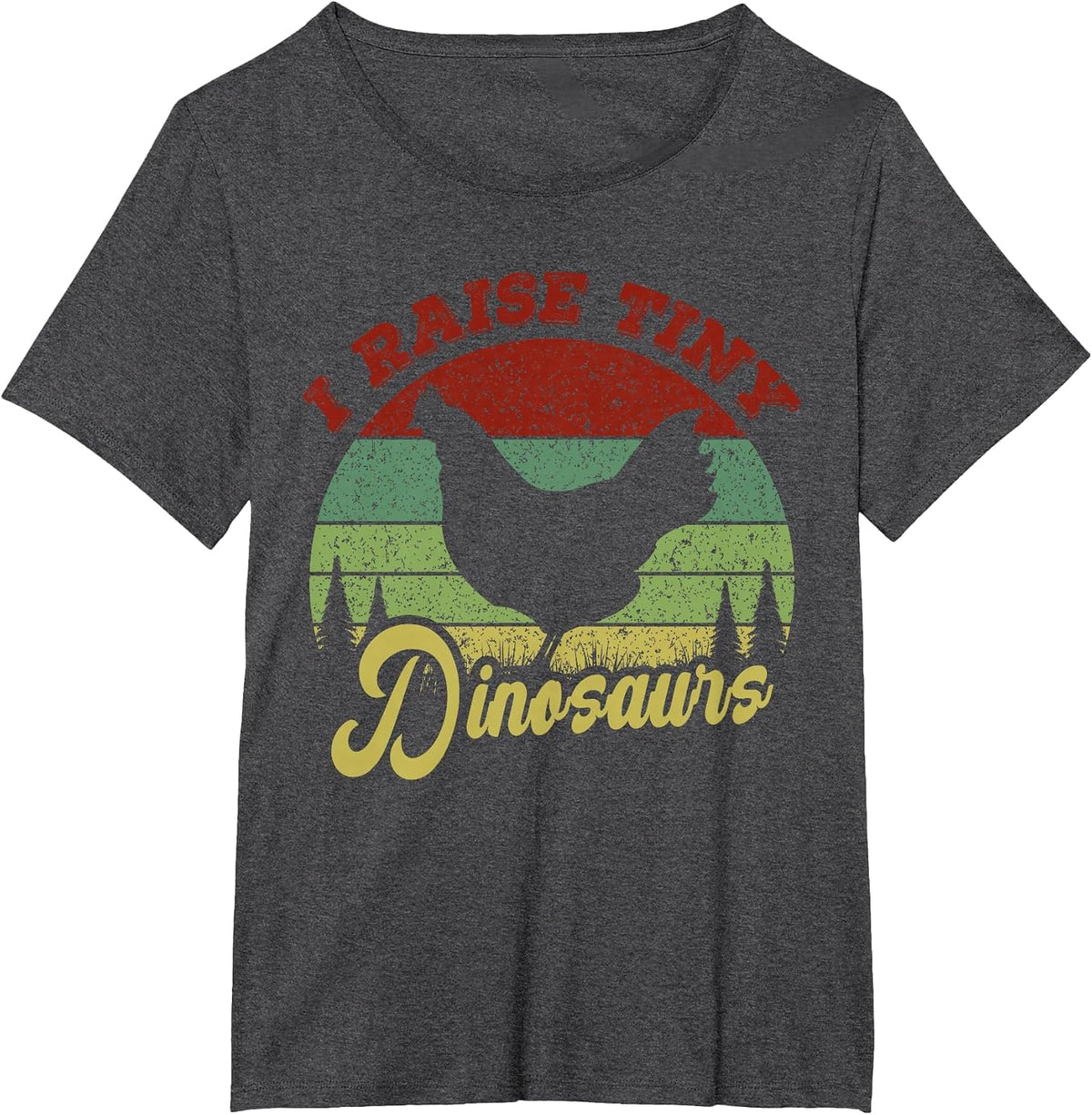 I Raise Tiny Dinosaurs, Chicken Lover Vintage T-Shirt - Dark Heather Grey