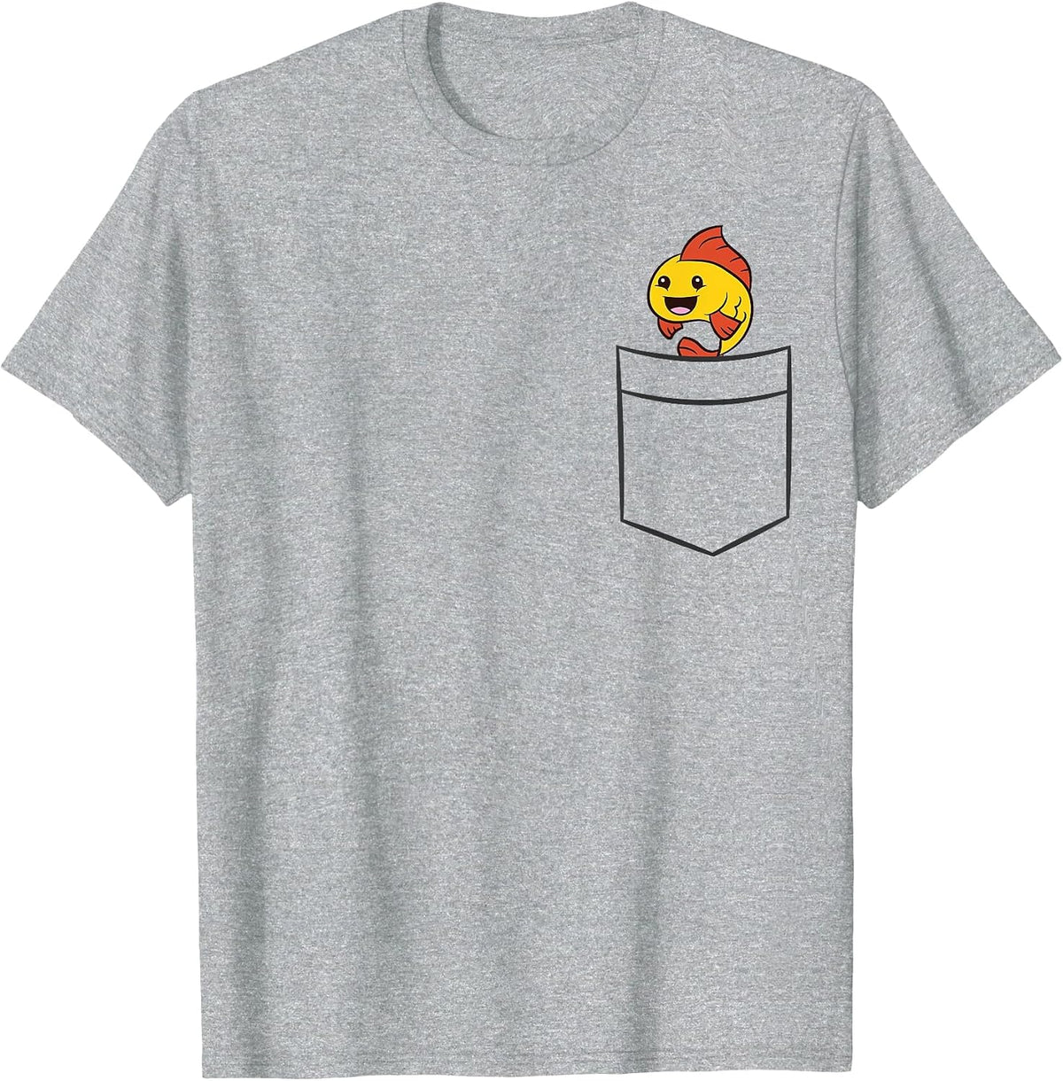 Goldfish in A Pocket Aquarium Cute Goldfish T-Shirt - Heather Grey