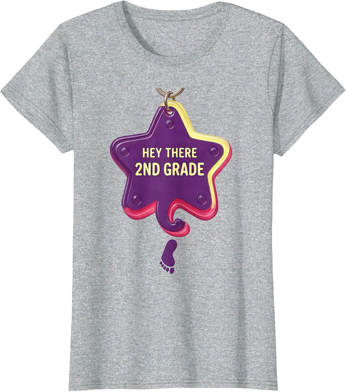 Hey There, 2nd Grade Funny Teacher Crew Back To School T-Shirt - Heather Grey