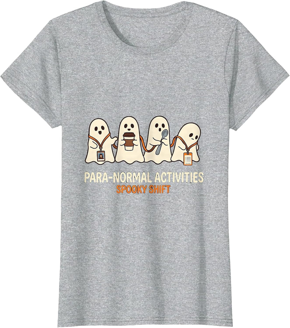 Women's Para-Normal Activities Spooky Shift SPED Teacher Halloween T-Shirt - Heather Grey
