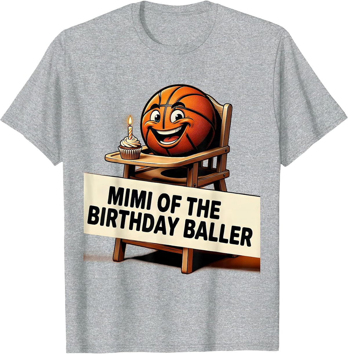 Men's Mimi Of The Birthday Baller Funny Family Matching Party T-Shirt - Heather Grey