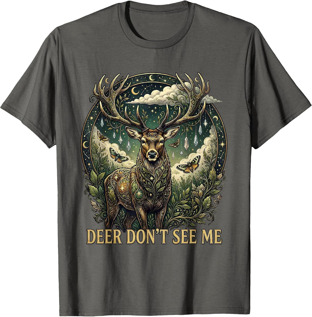 Deer Don't See Me Camo Hunting Design T-Shirt - Asphalt Grey