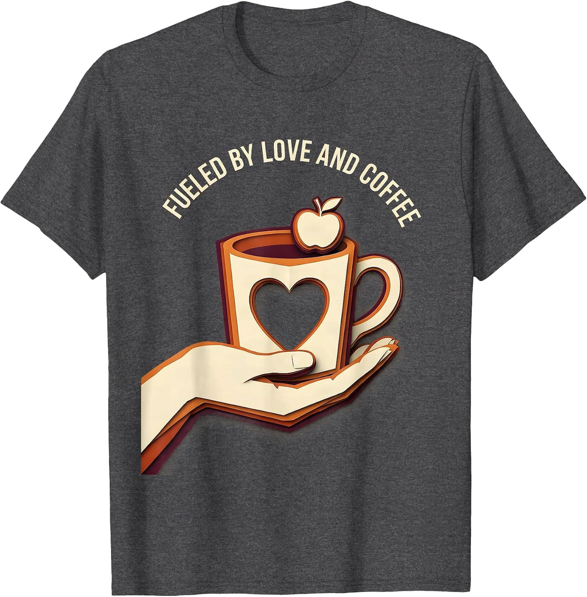 Fueled By Love and Coffee Special Education Teacher T-Shirt - Dark Heather Grey