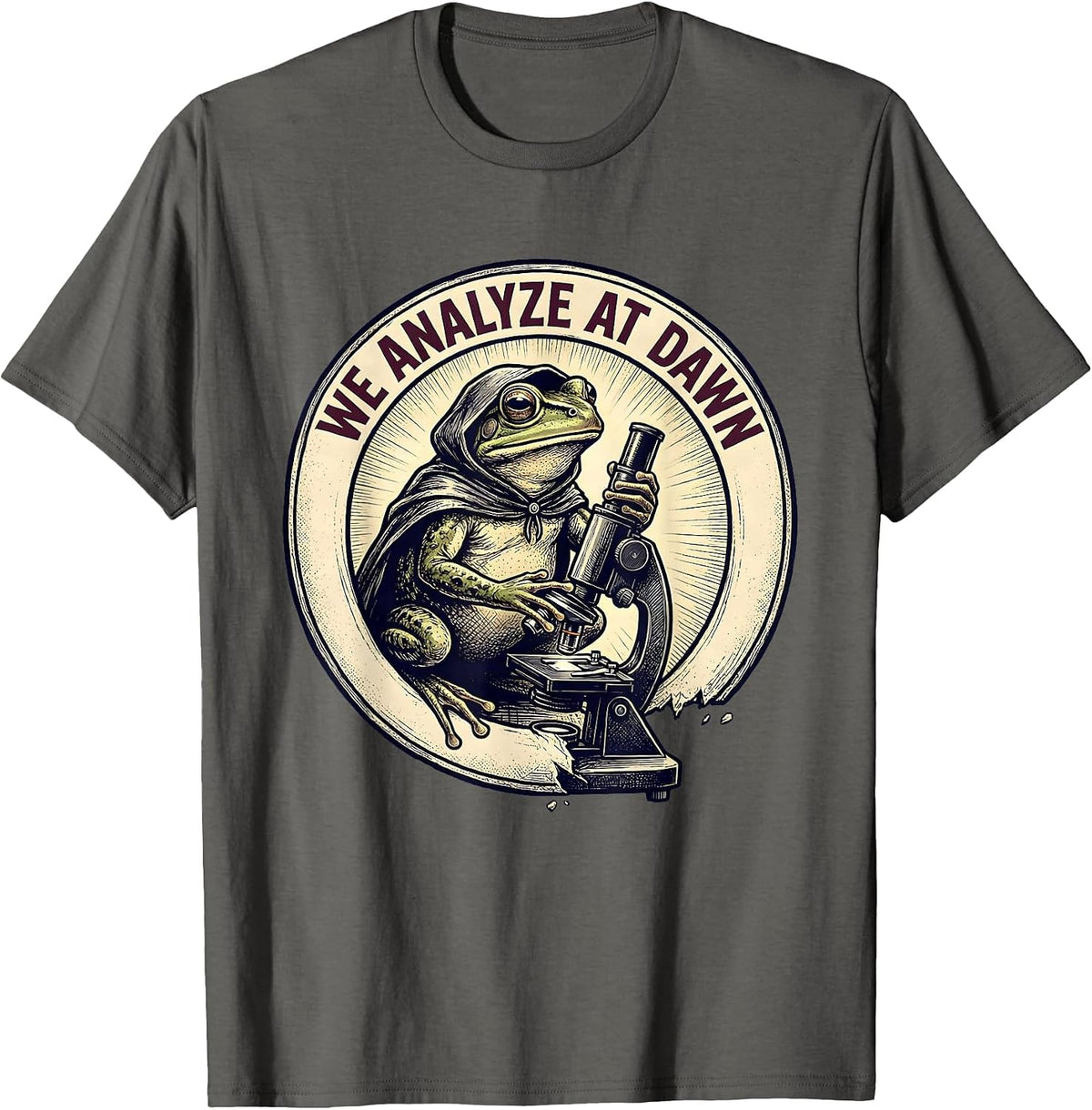 Men's We Analyze At Dawn Funny Frog Teacher Profession Humor T-Shirt - Asphalt Grey