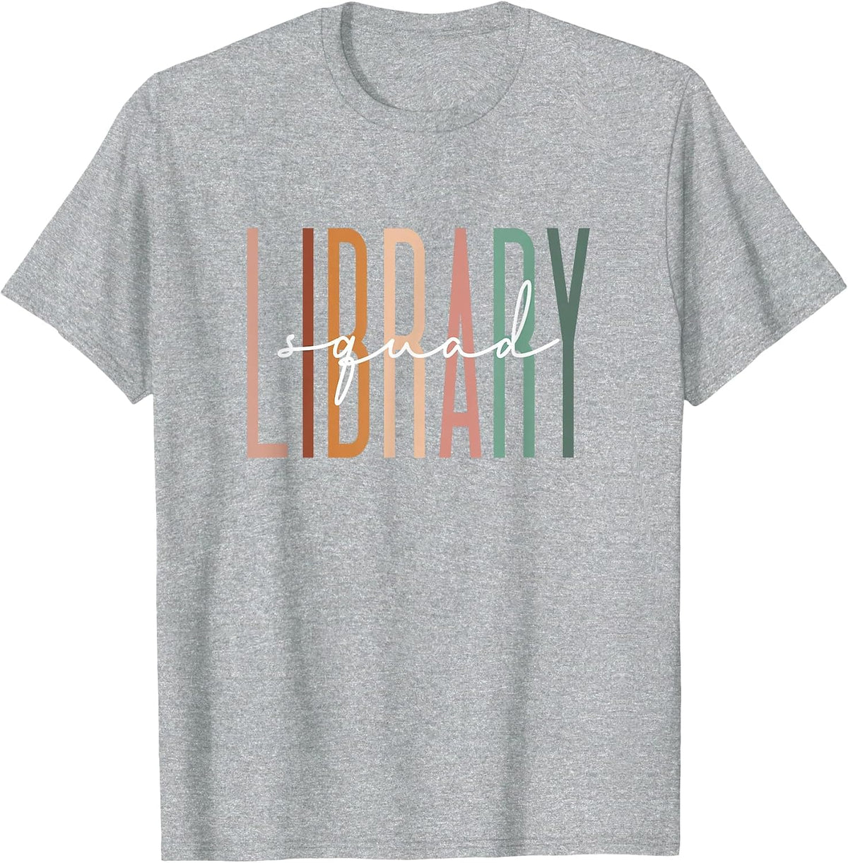 Library Squad Librarian Reading Teacher Student Book Lover T-Shirt - Heather Grey