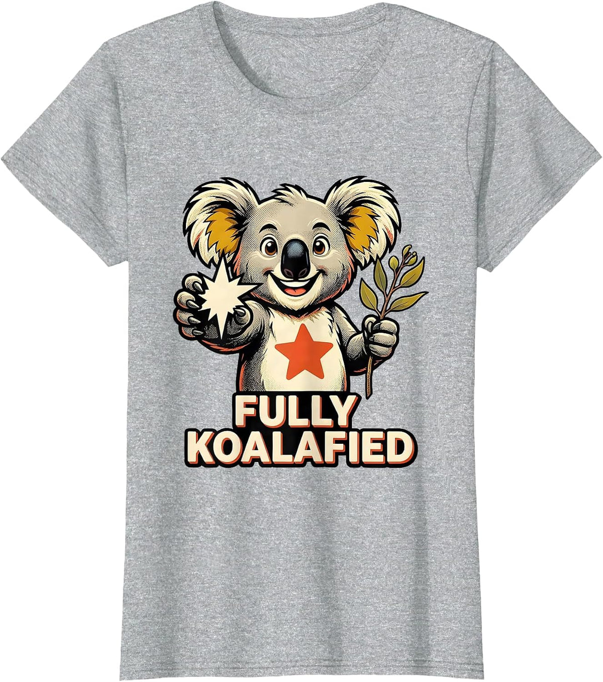 Women's Fully Koalafied Retro Advertising Mascot Koala Lover Animal T-Shirt - Heather Grey