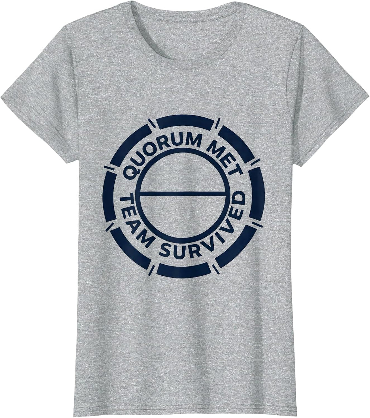 Quorum Met Team Survived Geometric Special Education Teacher T-Shirt - Heather Grey