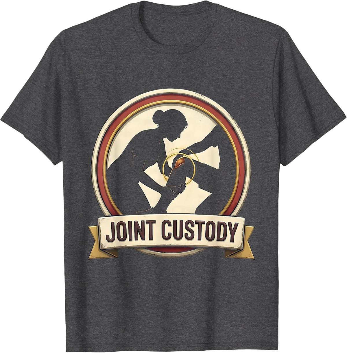 Men's Joint Custody Funny Physical Therapist PT Massage Therapy T-Shirt - Dark Heather Grey