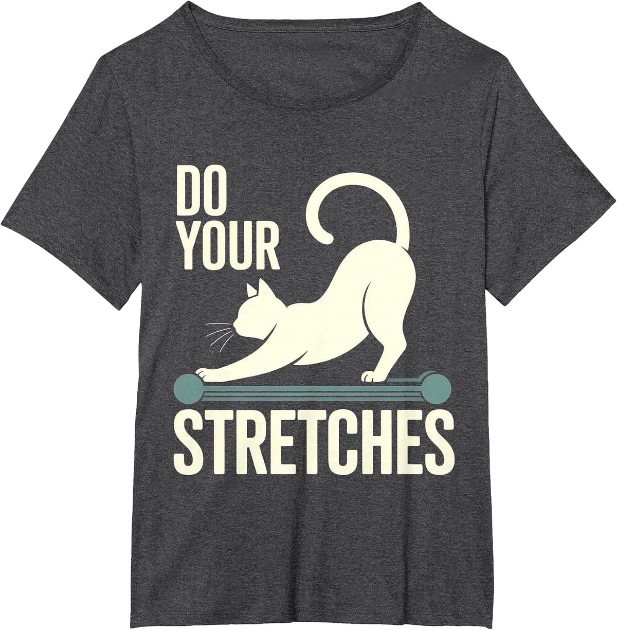 Physical Therapy Cat Stretching PT Therapist T-Shirt - Dark Heather Grey