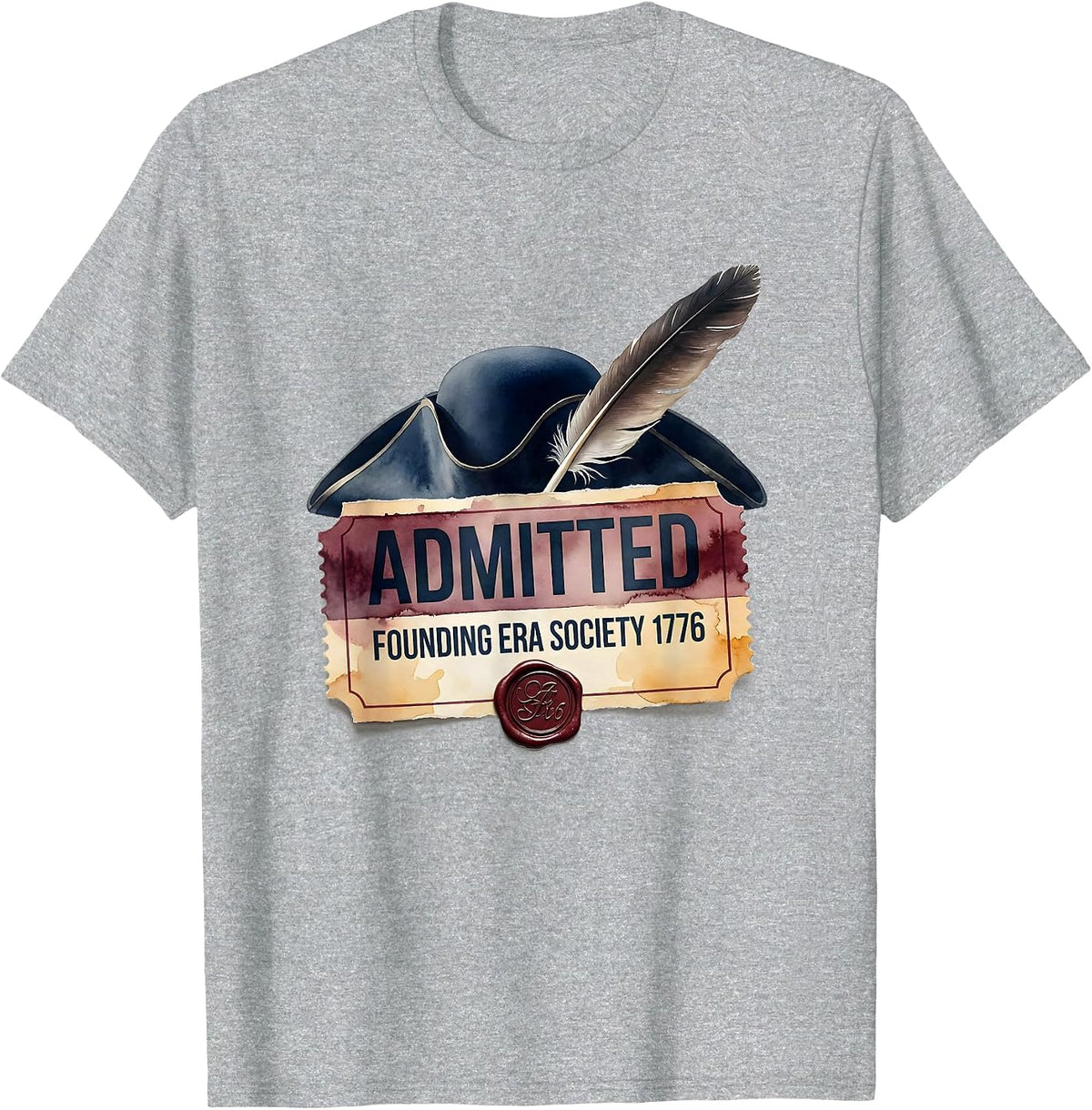 Men's Admitted Founding Era Society 1776 Funny History Teacher T-Shirt - Heather Grey