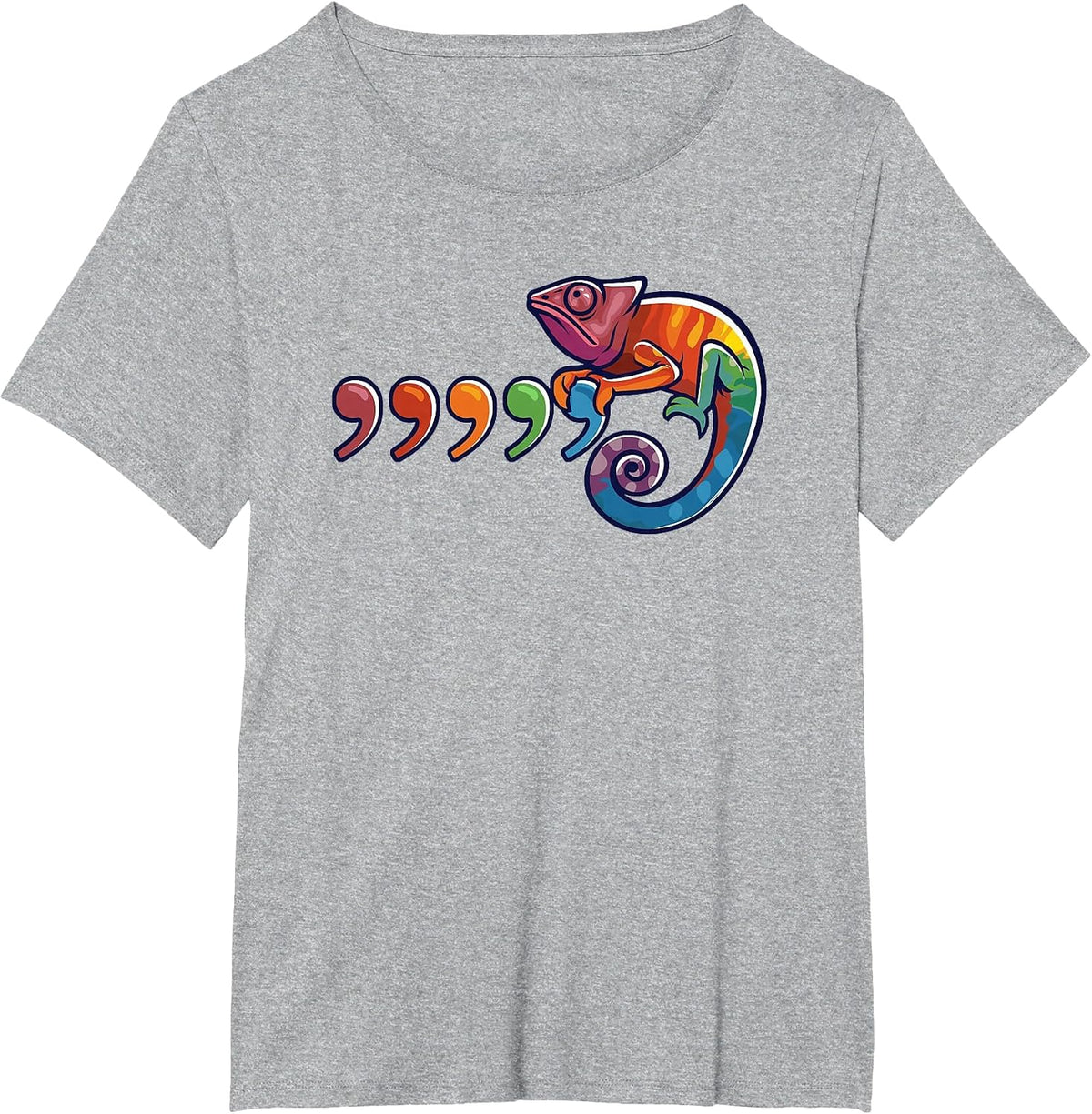 Comma Chameleon Vintage 80's Throwback T-Shirt - Heather Grey