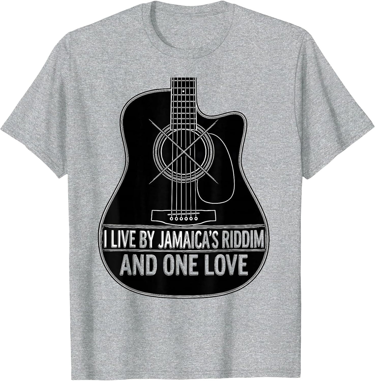 Men's I Live By Jamaica's Riddim And One Love Jamaican Pride T-Shirt - Heather Grey