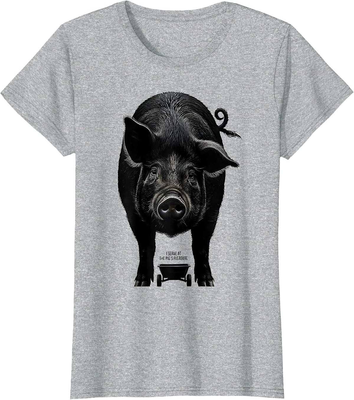 I Serve At The Pig's Pleasure Funny Pig Lover Pet Pig Humor T-Shirt - Heather Grey
