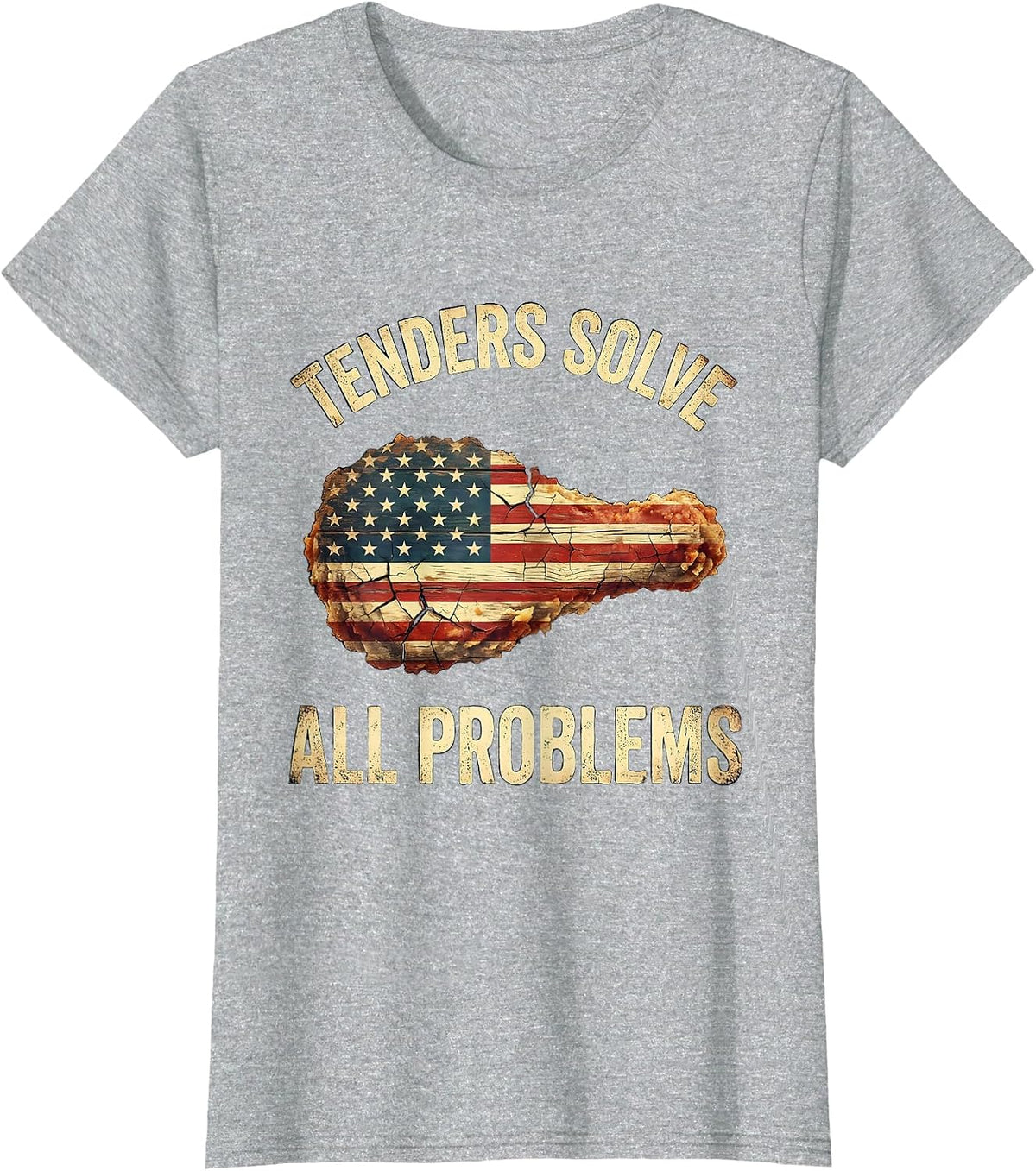 Tenders Solve All Problems Chicken Lover Design T-Shirt - Heather Grey