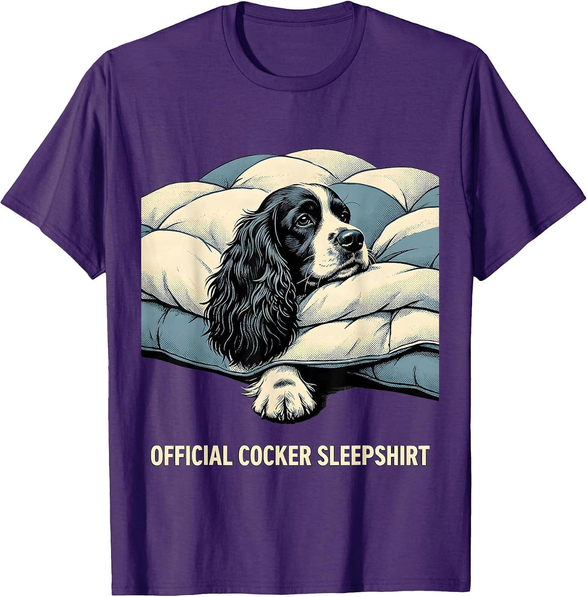 Official Cocker Sleepshirt Funny Dog Breed Pajama Humor T-Shirt - Purple
