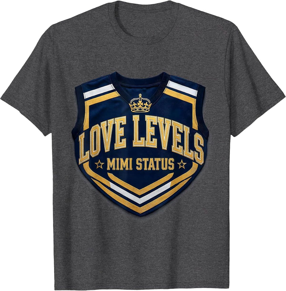 Men's Love Levels Mimi Status Grandmother Design T-Shirt - Dark Heather Grey