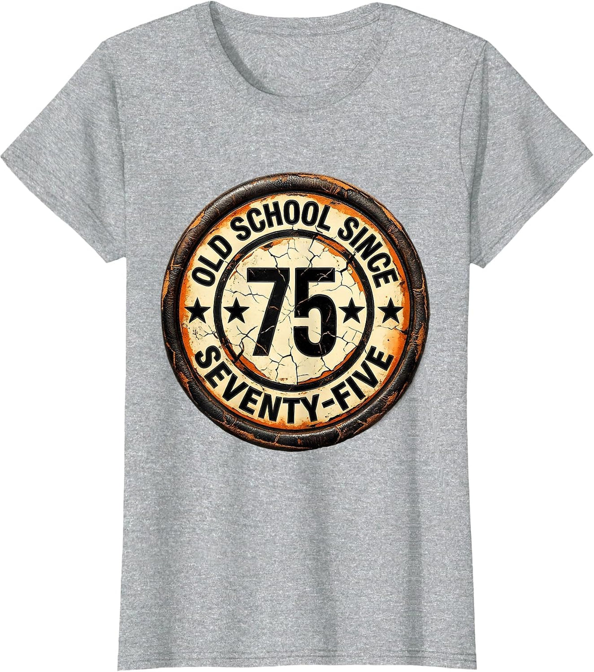 Old School Since Seventy-Five 1975 Vintage Design T-Shirt - Heather Grey