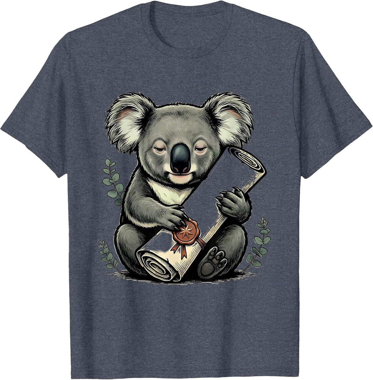 Sleepy Koala Cute Animal Lover Gift T-Shirt - Heather Blue