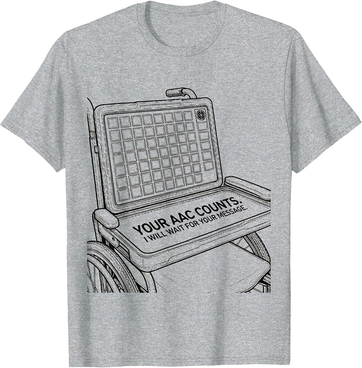 Men's Your AAC Counts I Will Wait For Your Message SLP T-Shirt - Heather Grey