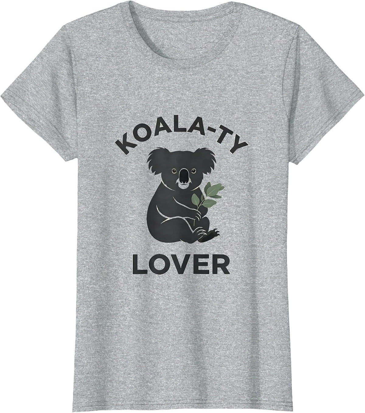 Koala-ty Lover Funny Koala Lover Cute Animal Pun Novelty T-Shirt - Heather Grey