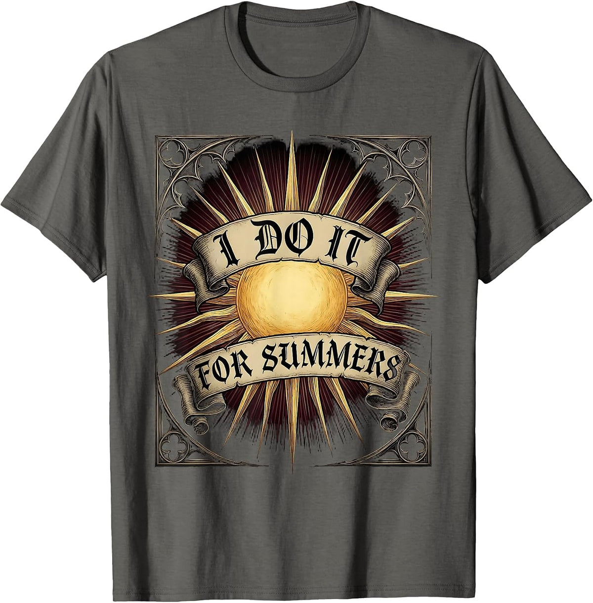 I Do It For Summers Middle School Teacher Design T-Shirt - Asphalt Grey