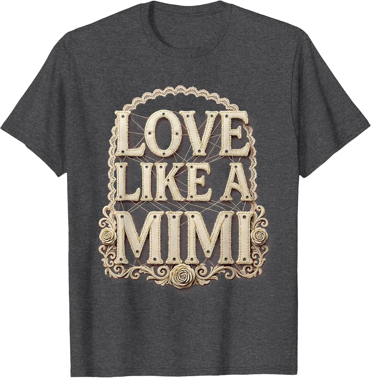 Men's Love Like a Mimi Grandma Pride Design T-Shirt - Dark Heather Grey