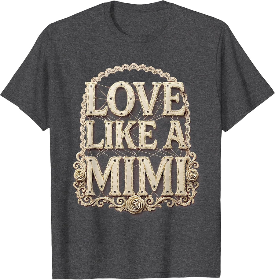 Men's Love Like a Mimi Grandma Pride Design T-Shirt - Dark Heather Grey