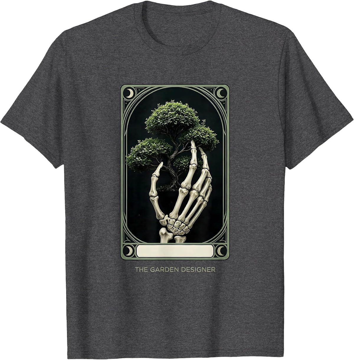 The Garden Designer Vintage Tarot Card Skeleton Role Humor T-Shirt - Dark Heather Grey
